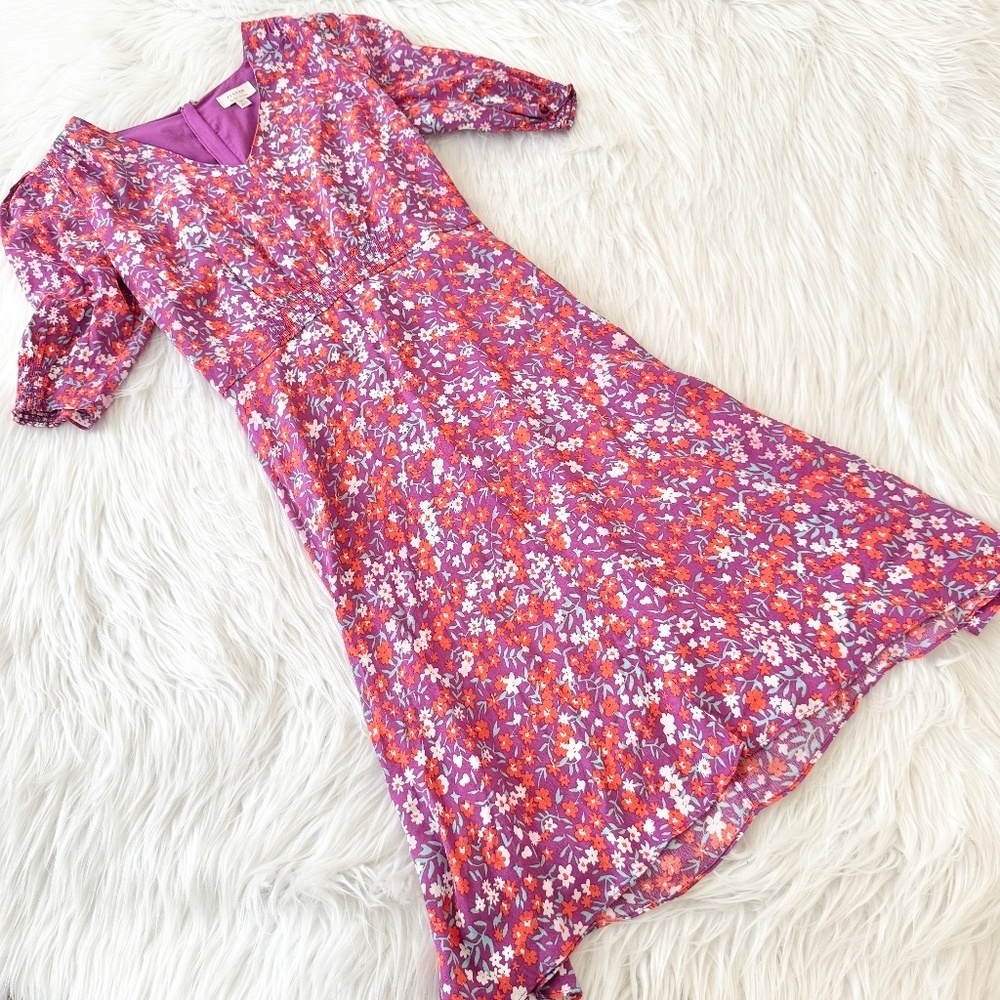 Jigsaw Floral Purple Dress